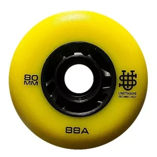 Rueda para patines en linea 80mm IUS amarillas paquete 8pzs